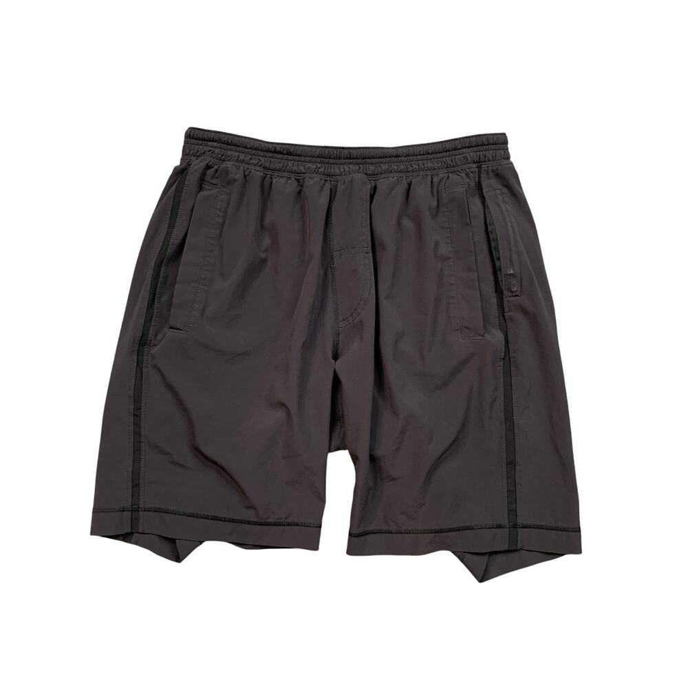 Lululemon Shorts Men Large Black Pace Breaker Athletic Lined Sheer Panel Workout